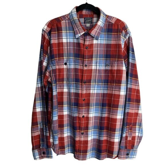 J Crew Sportsmens Outfitters Midweight Plaid Flannel Shirt Mens‎ Size XL G6941 - Picture 1 of 11